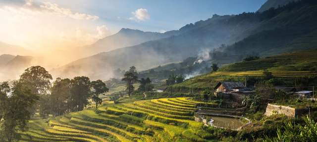 Reisfelder bei Sonnenuntergang: Sapa Reisfelder bei Sonnenuntergang: Sapa